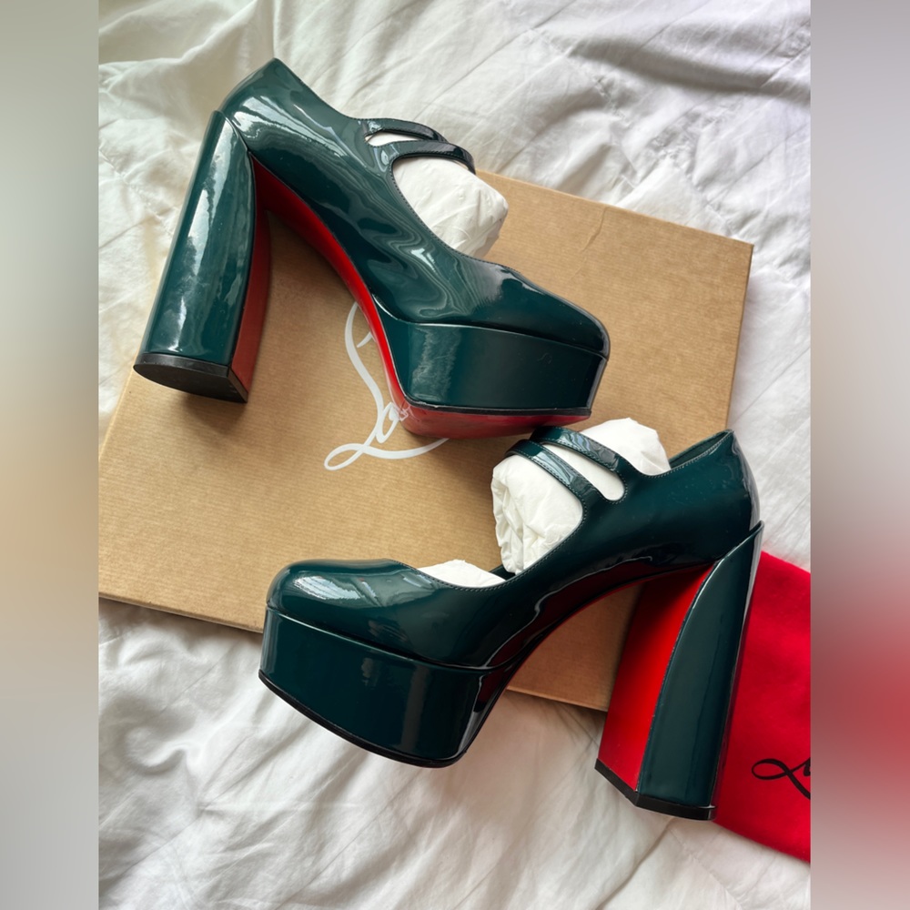 Christian Louboutin Movida Jane 130 Mary Jane Red Sole Platform Pumps